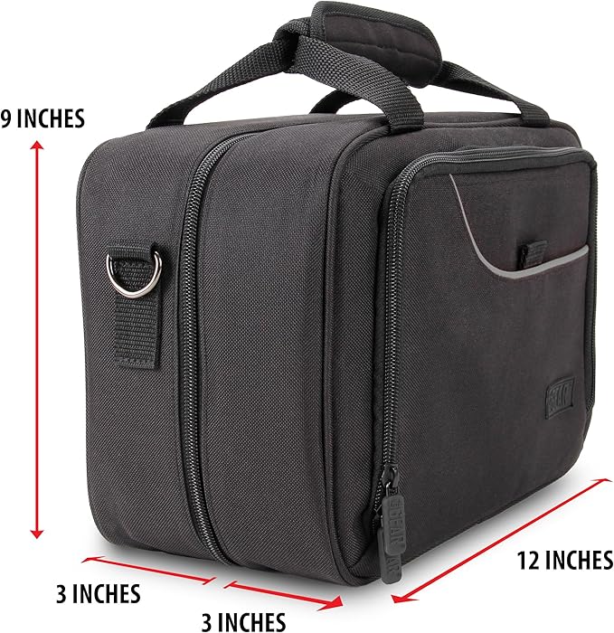 USA Gear Card Deck Storage Bag Compatible with TCG and CCG Deck Games - Card Protector Bag with Padded Shoulder Strap, Customizable Interior, Weather Resistant - Fits Boxes and Loose Cards - Black