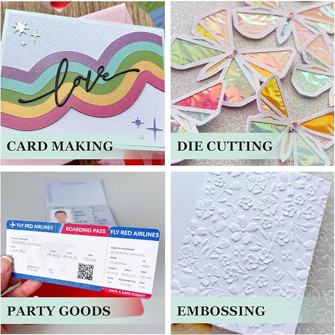 Cardstock Warehouse Diamond Print Inkjet Glitter - Premium White Glitter Cardstock Paper – 15 Sheets, 8.5 x 11" - 104 lb/280 GSM for Inkjet Printing, Die-Cutting, Card Making, Crafts, and DIY Projects