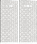 2PCS Diamond Sharpening Stone, Kalolary Knife Sharpener Stone Whetstone Honeycomb Surface Diamond Sharpener Plate with Non-slip Base for Pocket Knives Scissors, Outdoor Kitchen Tools (400/1000 Grit)