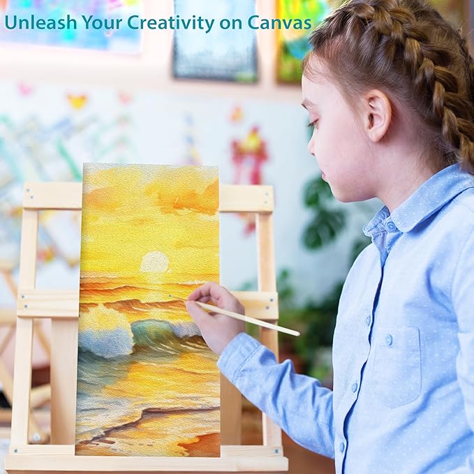 KEFF Canvas Boards for Painting - 4x10 12-Pack Bulk Canvas Panels, 100% Cotton Triple Primed Small Canvases for Painting Supplies, Acrylic, Oil, Watercolor & Tempera