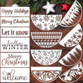 Christmas Stencils for Door Mats 12” Christmas Stencils for Crafts Reusable Christmas Stencil Holiday Drawing Templates for Painting on Wood Doormat Fabrics Decor