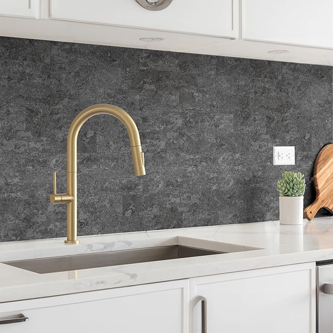100 Pieces Peel and Stick Backsplash for Kitchen, 3" x 6" PVC Subway Tile 2026 Upgraded Gray Concrete Stone Backsplash Stick on Tile Elevate Kitchen Fireplace RV