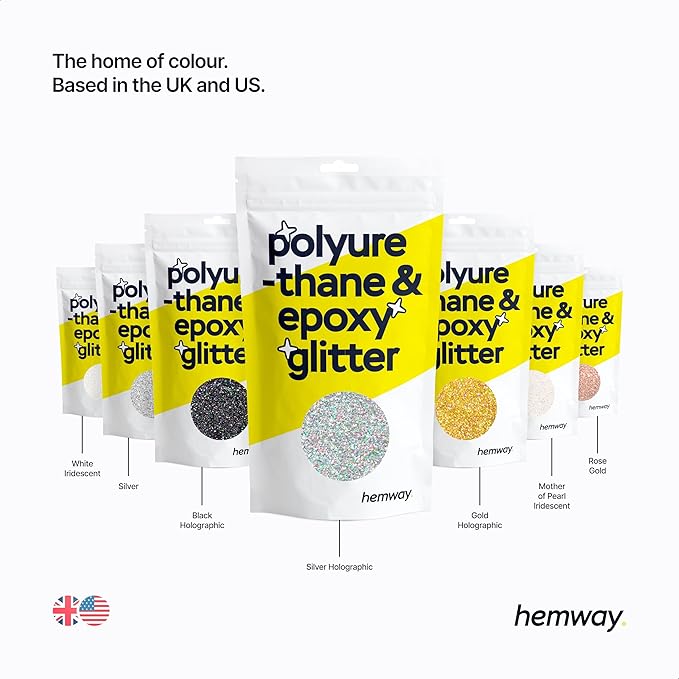 Hemway Polyurethane & Epoxy Resin Glitter 100g / 3.5oz Metallic Crystal Flake Additive for Flooring Jewelry Tumblers Glass Pigment - Extra Chunky (1/24" 0.040" 1mm) - Gold