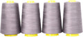 Mandala Crafts 4 Pack of Serger Threads Cones Spools - 40S/2 24000 Yards Polyester Taupe Threads for Sergers Machine and Overlock Quilting Sewing Machine