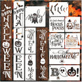 Halloween Stencils for Painting on Wood Door Sign Reusable Large Holiday Stencil for Crafts Canvas Wall Shirts Cookie Drawing Paint Decorating (Halloween Sign)