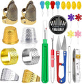 CousDUoBe Sewing Thimble Kit,thimbles for Hand Sewing，Needle threaders，Seam Rippers for Sewing，Measuring Tape and Thread Snips, Hand Embroidery Craft（Complete Sewing Kit）