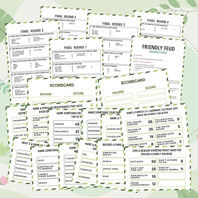 Family Reunion Friendly Feud Game with 2 Answer Buzzers, Feud Cards for Game Night Fun Trivia Quiz for Party Groups Team Building(Colorful, Family)