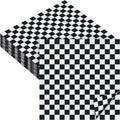 Aodaer 48 Pieces Race Car Paper Napkins Disposable Checkered Flag Napkin Racing Car Party Cocktail Dinner Napkin Set 13" x 13" Unfolded Tableware Napkins for Racing Party Supplies