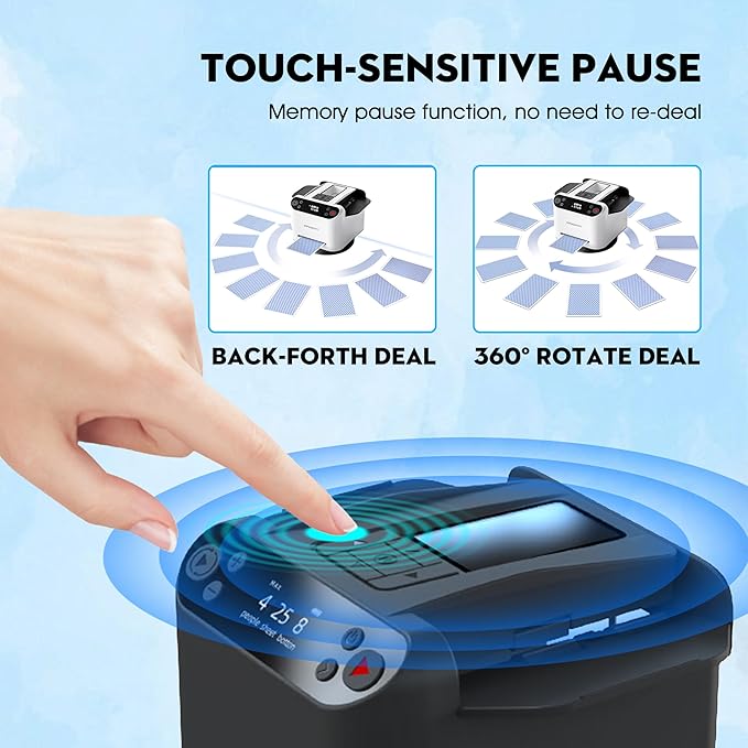 Automatic Card Shuffler and Dealer 360°Rotating 2 Decks Card Dealer