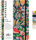 PAPERAGE Lined Spiral Journal Notebook, (Cherry Blossom/Fruit), 160 Pages, Hardcover Journal for Women & Men, Medium 5.5 in x 8 in - 100 GSM, Thick Paper, Spiral Notebook for Work, School & Journaling