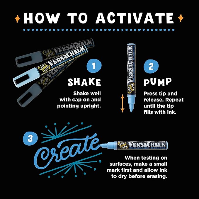 VersaChalk Pastel Liquid Chalk Markers, Set of 8-5mm Tip