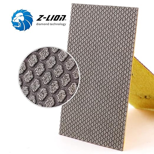 Z-Lion Diamond Abrasive Paper Sheets 120 Grit Diamond Sandpaper Nylon Back for Grinding Stone Glass Ceramic(1 Pcs)
