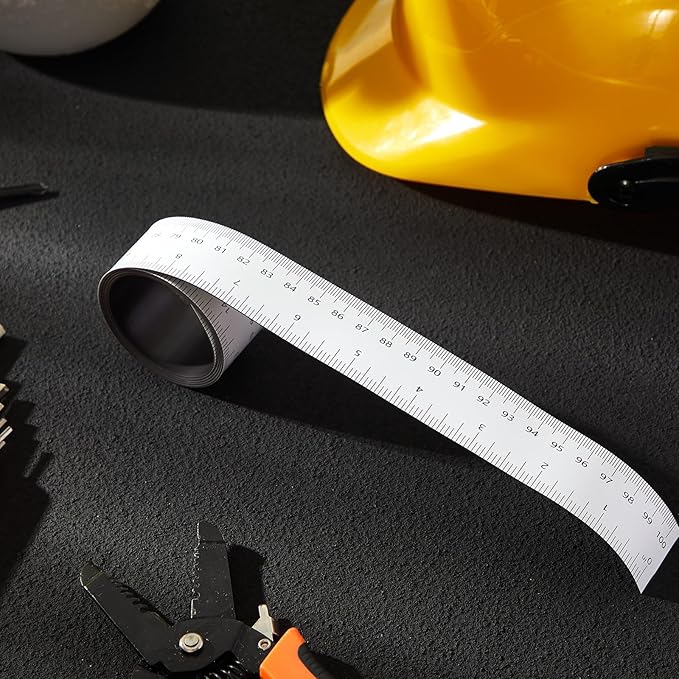 2 Pcs 39.37 Inch Magnetic Ruler Flexible Magnetic Ruler Magnet Measuring Tape with Both Inches and Centimeters, Suitable for Whiteboard, Lathes, Workshops, Table Saws, Mills, Easy to Take