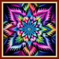 Dooxvey Cross Stitch Kits for Adults Beginners - Full Range of Stamped Kits with 11CT Cross Stitch Patterns - Colorful Mandala 18x18 inch
