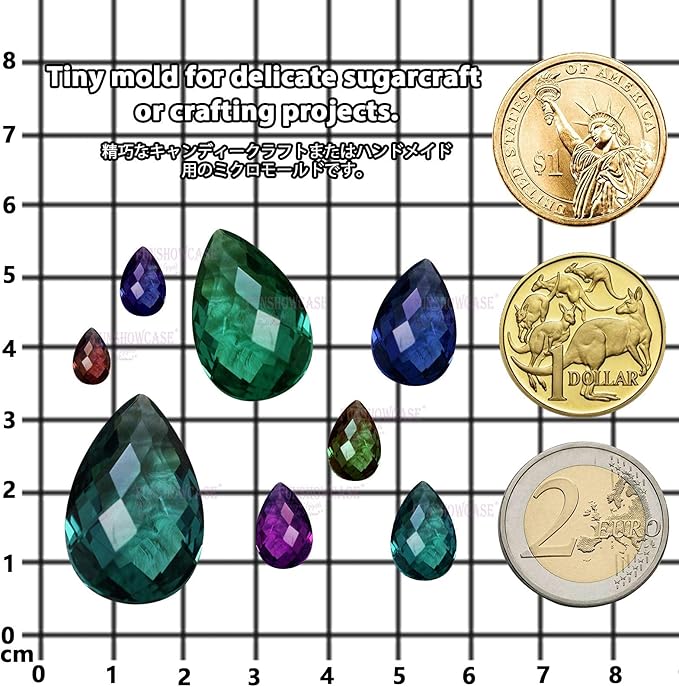 FUNSHOWCASE Cabochon Gemstone Silicone Mold for Resin Epoxy Jewelry Making, Cake Decoration, Cupcake Topper, Polymer Clay Craft