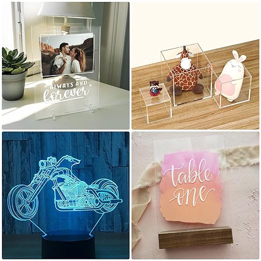 Pack of 10 Clear Acrylic Sheet 5" x 7" Cast Plexiglass Panel 1/8" Thick (3mm) Transparent Plastic Board for Sign, Craft, Display Projects, Laser Cutting, Engraving, Painting