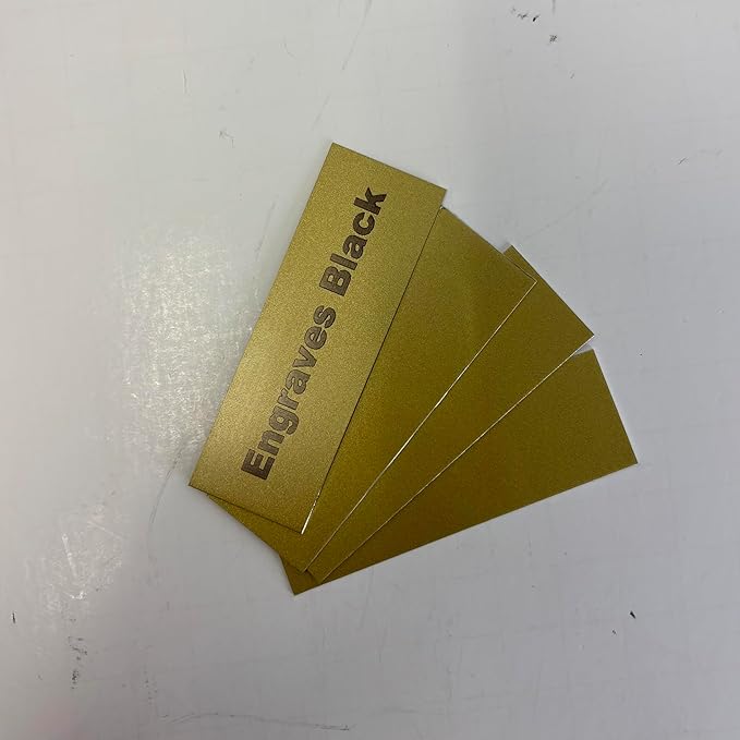 Blank Metal Plates for Laser Engraving - 4 Pack | Aluminum Sheets 0.020" Thick | CO2, Diode, Fiber Laser Compatible | Multiple Sizes & Colors (Gold (engraves black), 3x11.25 inch)