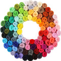 WONVOC 100 Colors Needle Felting Wool, Wool Roving 3g per Color, 10.5 oz Total, Premium Felting Wool for DIY Craft, Fiber Art and Hand Spinning, Needle Felting Supplies, Felting Kit