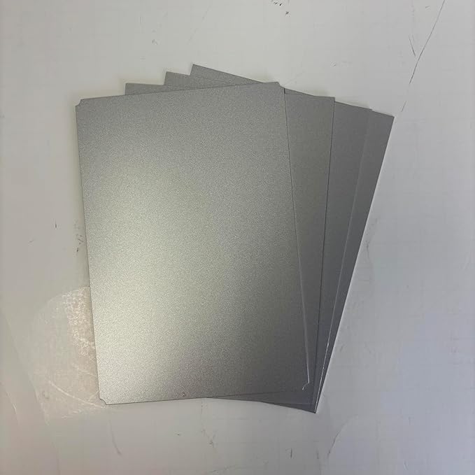 Blank Metal Plates for Laser Engraving - 4 Pack | Aluminum Sheets 0.020" Thick | CO2, Diode, Fiber Laser Compatible | Multiple Sizes & Colors (Silver (engraves black), 1x2 inch)