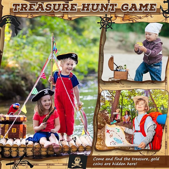 Hanaive 100 Pcs Pirate Coins Plastic Kids Fake Play Coins Replica Spanish Doubloons for Pirate Party Treasure Chest Board Games Tokens Toys Cosplay St. Patrick's(Gold)