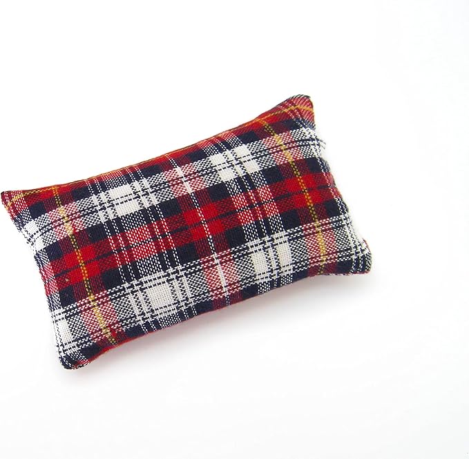 Emery Pincushion for Sewing for Men - Filled with Abrasive Emery Sand - Handmade in USA (2"x3", Red and Black Plaid)