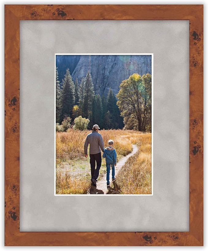 8.5x11 Mat Bevel Cut for 7x9 Photos - Acid Free Light Grey Suede Precut Matboard - For Pictures, Photos, Framing - 4-ply Thickness