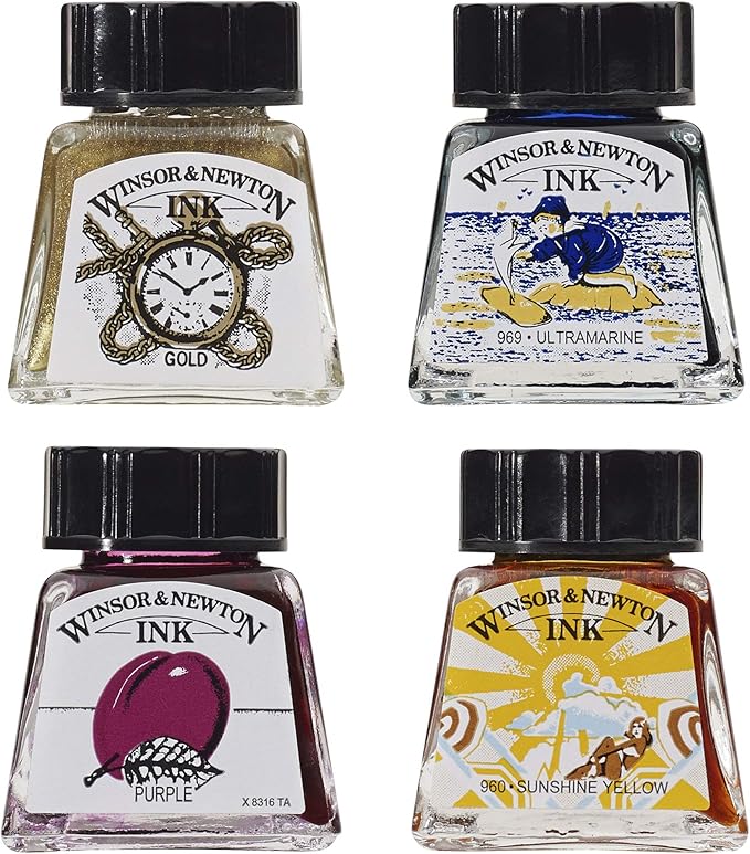 Winsor & Newton Viridian Drawing Ink, 14ml Bottle, Acrylic, Multicolor