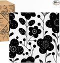 80 pack Designer Cocktail Beverage Napkins, 3-Ply 5x5-inches Disposable Decorative Fall Winter Guest Floral Black White Flower Napkin for Wedding Birthday Anniversary Party Baby Shower