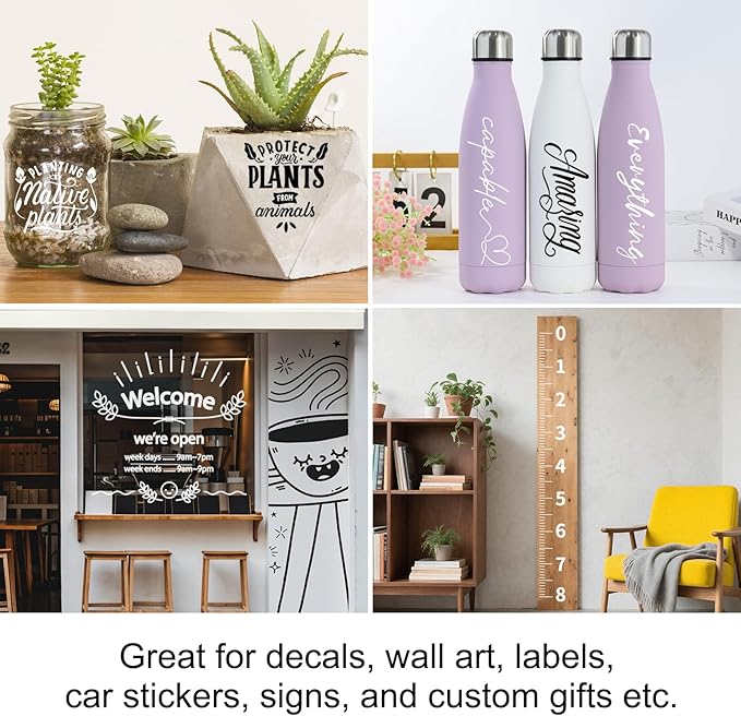 TECKWRAP Smart Permanent Vinyl, (13in x 14ft) - Adhesive Craft Vinyl - Matless Cutting & Easy to Apply for DIY Decal Projects with Maker 3 / Explore 3 Machines, Glossy White