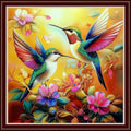 Dimensean Stamped Cross Stitch Kits Full Range of Embroidery Patterns Starter Kits for Beginners Adult or Kids DIY Cross Stitches Needlepoint Kits 11CT-Hummingbirds Collect Honey 18x18 inch