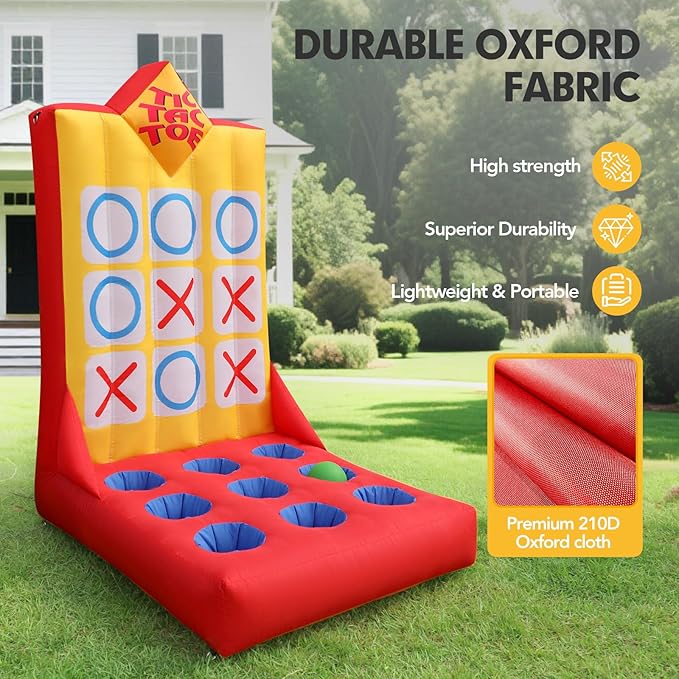 Inflatable Carnival Game with Built-in Blower, Portable Fun Toss Game for Backyard, Outdoor Carnival & Party