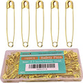100PCS Safety Pins, 2.1 inch Small Safety Pins, Rust-Resistant Nickel Plated Steel, Sharp Edge Safety Pin for Clothes, Sewing, 54mm Decorative Safety Pins Assorted (Gold)