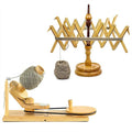 Wooden Handcrafted Heavy Duty Wooden Yarn Ball Winder - Premium Crafted Knitting Crocheting Accessories & Combo Set - Table Top Yarn Swift (Steam Beech Wood)