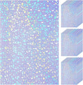 Nezyo 60 Sheets Holographic Laminate Sheets Clear Glitter A4 Size Vinyl Sticker Paper Holographic Overlay Self Adhesive Waterproof Transparent Film, 11.7 x 8.3 Inch (Broken Grass)