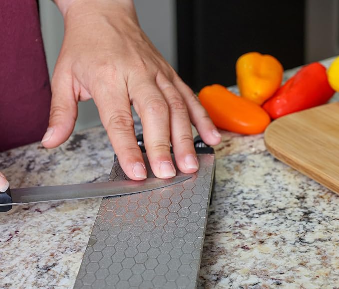 Heavy Duty Diamond Sharpening Stone Set with Adjustable Base, 2-Sided Fine/Coarse Grit Diamond Sharpening Plate, Fast & Efficient Diamond Knife Sharpener for Knives and Chisels from Schaaf Tools