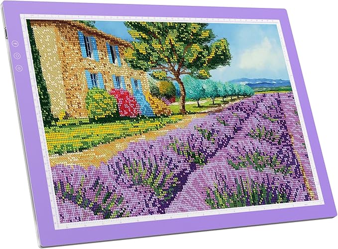 ZEXALIGHT A3 Light Box for Tracing, Light Pad for Diamond Painting with 8 Levels/Stepless Dimming Brightness and 3 Color Modes, Ultra-Thin Copy Board Light Table for Artists Tracing Drawing (Purple)