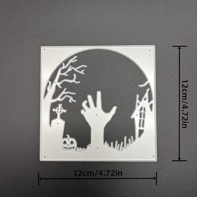 Lapoo Halloween Metal Cutting Die for Scrapbooking, 3D Backgrounds Frame New Cutting Dies DIY Album Card Making Decor Paper Metal Die Cuts Party Wedding Decorations (Ghost Hand 4.7 x 4.7 in)
