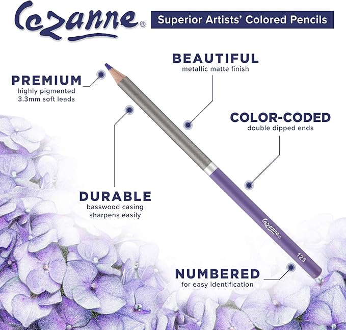 Creative Mark Cezanne Premium Colored Pencils Hot Pink 6 Pack - Highly-Pigmented Drawing Pencils - Coloring Pencils for Drawing, Blending, Coloring, and More
