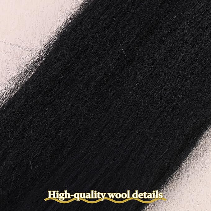 QMNNMA Wool Roving 0.88 lb (14.1 Ounces), Colored Natural Wool Roving for Spinning, Soft Chunky Yarn for Wool Felting, Felting Pad, Felting Supply, Wool Yarn Bulk, Carded Stuffing(400g)