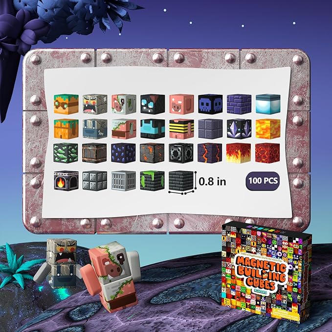 idoot 100PCS Magnetic Blocks - STEM Magnet Building Toys for Kids 3+, Birthday Gifts for Boys & Girls (0.8inch)