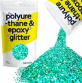 Hemway Polyurethane & Epoxy Resin Glitter 100g / 3.5oz Metallic Crystal Flake Additive for Flooring Jewelry Tumblers Glass Pigment - Extra Chunky (1/24" 0.040" 1mm) - Turquoise Blue Holographic