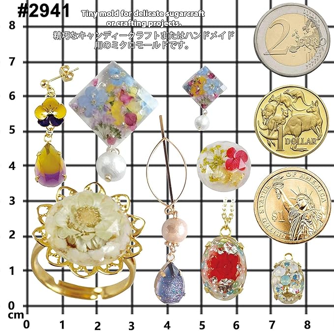 FUNSHOWCASE Cabochon Gemstone Silicone Mold for Resin Epoxy Jewelry Making, Cake Decoration, Cupcake Topper, Polymer Clay Craft