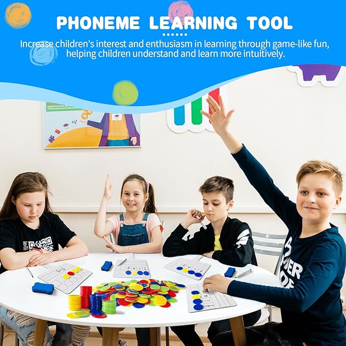 24 Pack Phonemic Awareness Dry Erase Board 8" x 10" Double Sided Handheld Answer Board Speech Therapy Phonemic Awareness Phonics Games Preschool Kindergarten Classroom Must Have