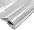 Silver Glitter HTV Heat Transfer Vinyl, 12" x 8ft lron on Vinyl, for T-Shirt Ironing, Vinyl HTV Easy to Cut and Weed, The Best Choice for DIY Creativity. (Silver, 12" x 8ft)