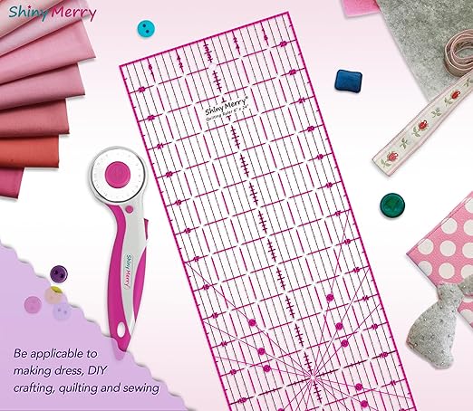 Quilting Ruler 6"x12",Non-Slip Clear Acrylic Sewing Ruler with Easy-to-Read Grid,Yellow & Black Grid Design,Perfect for Fabric,Patchwork,Cutting & Sewing Crafts,Durable Tool for Quilting