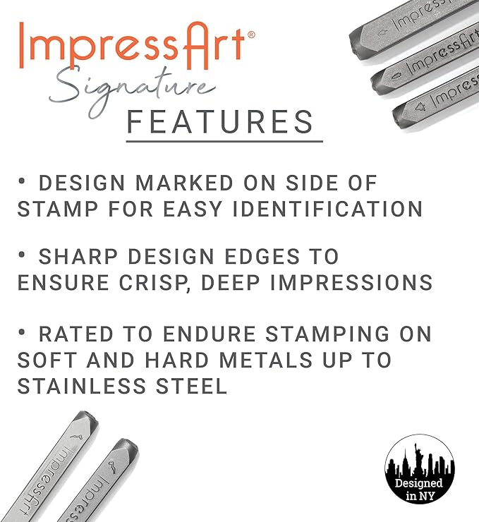 ImpressArt - Tri-Swirl Signature Metal Design Stamp, 3mm
