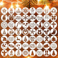 Small Christmas Stencils for Crafts Reusable 3inch Christmas Stencil Holiday Stencils for Painting on Wood Slice Tier Tray Gift Tag Decor