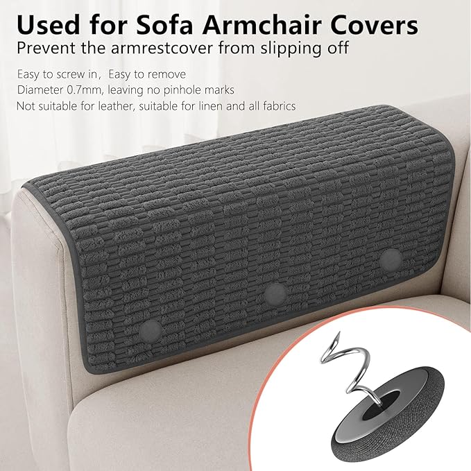 12 Colors Fabric Covered Button Twist Pins Dust Ruffle Pins- for Sofa，Upholstery，Armchair Caddies, Armrest Covers,Bed Skirts, Slipcovers, Headliners (Dark Grey, 24)