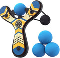 Mighty Fun! - Mischief Maker® Wooden Slingshot - Classic Series - Real Wood Slingshot for Kids, 4 Soft Foam Balls and Storage Bag - Ages 4+ (Blue)