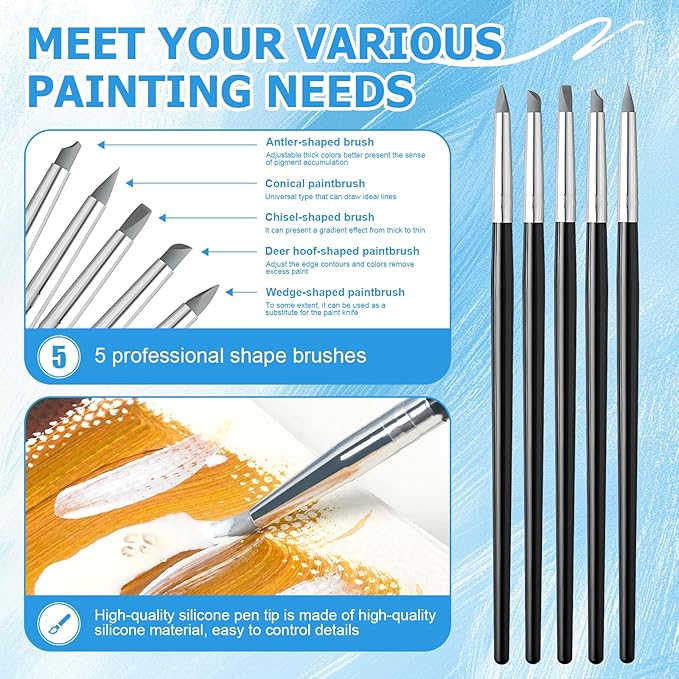 WANJAO Masking Fluid for Watercolor Painting, Liquid Masking Tape with Silicone Pens Cleaning Brush for Painting Fast Drying Easy Peel Use to Art Watercolor Supplies Retouching Covering, 30ml White